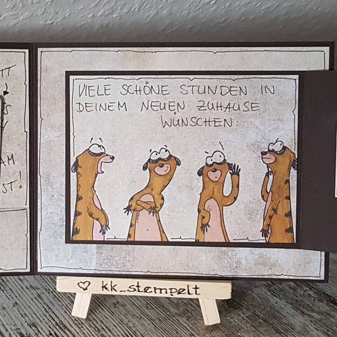 Mamapias-Stempelecke: Erdmännchen-Karte zur neuen Wohnung Mamapias-Stempelecke: Erdmännchen-Karte zur neuen Wohnung