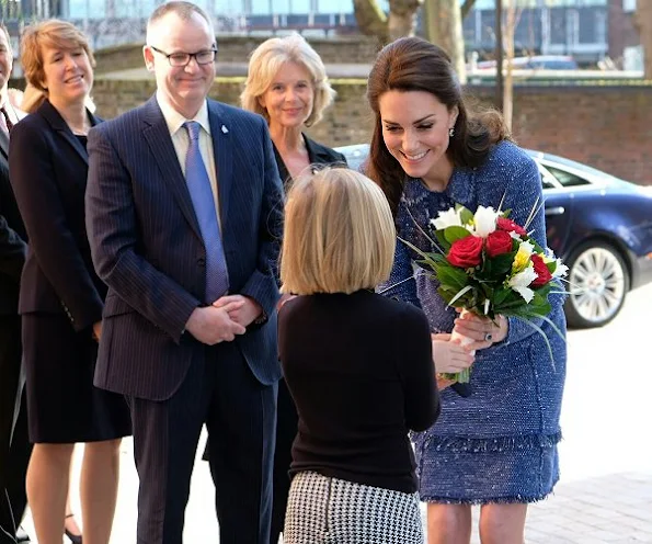 Kate Middleton wore Rupert Sanderson Malory Storm Suede Pumps and carried Russell and Bromley Clutch bag