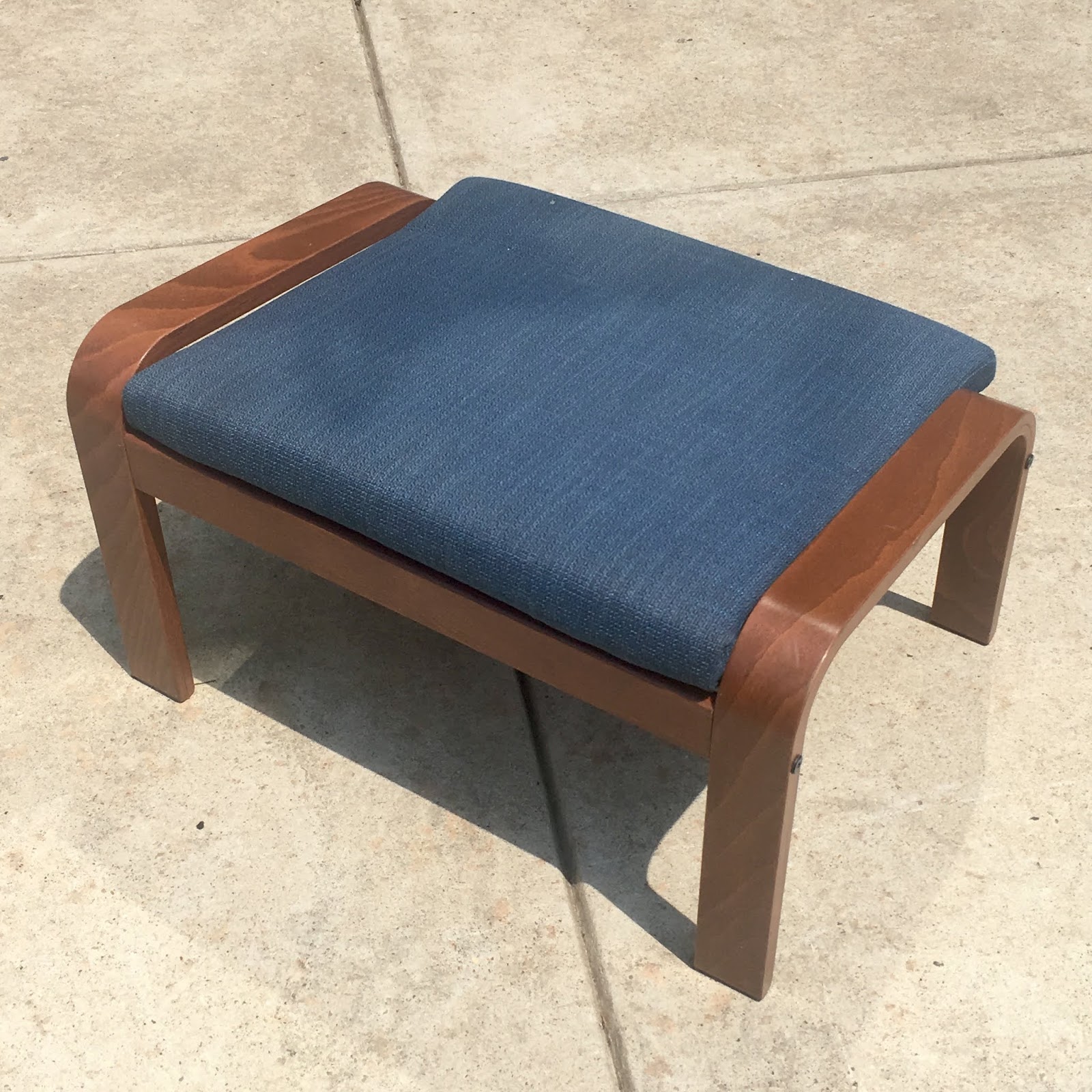 Uhuru Furniture & Collectibles IKEA Ottoman with Blue Cushion 35 SOLD