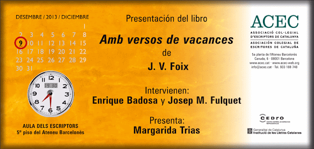 Agenda de l'ACEC 9-12-2013 Amb versos de vacances J.V. Foix