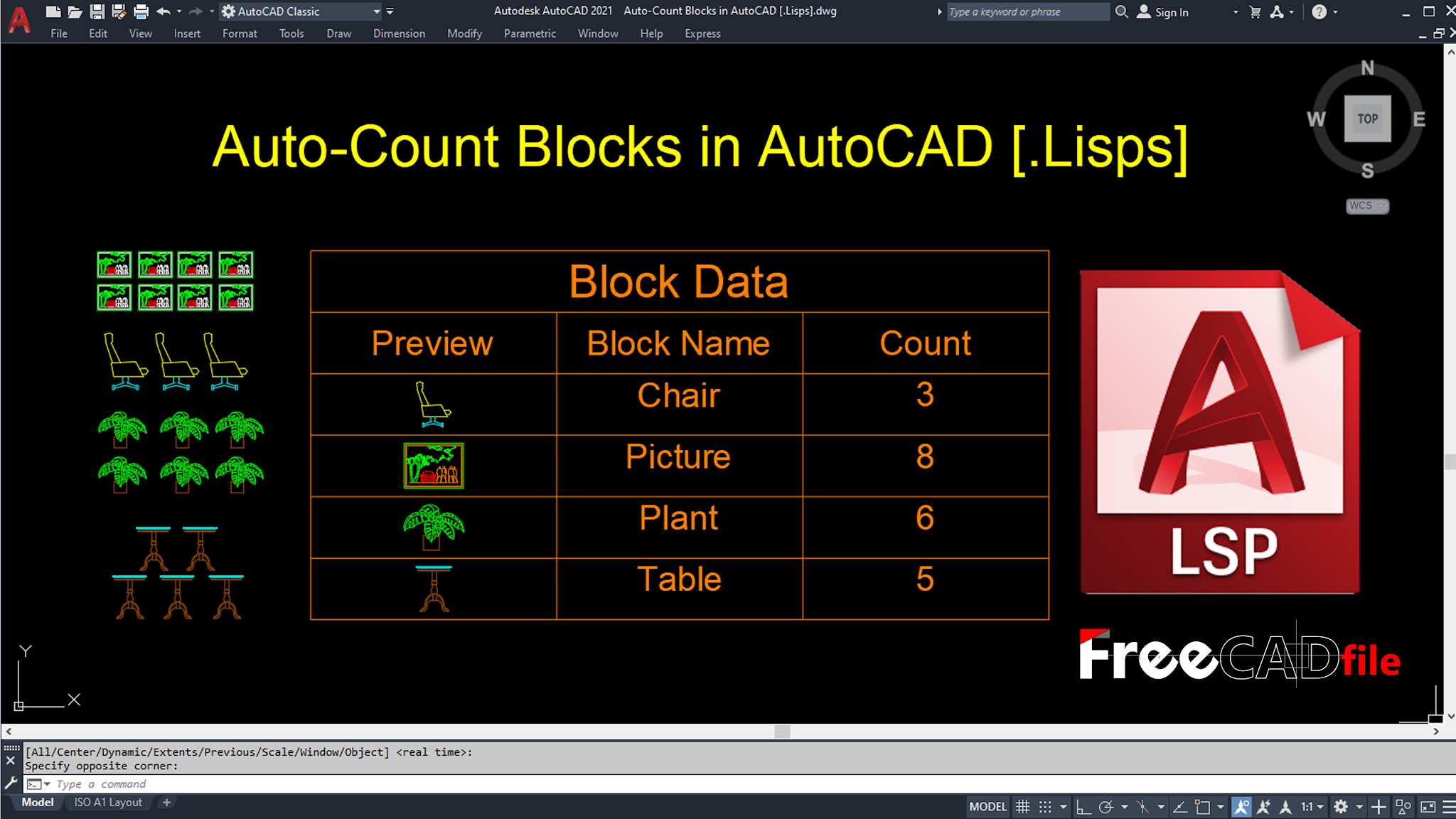 AutoCount Blocks in AutoCAD [.LISP]