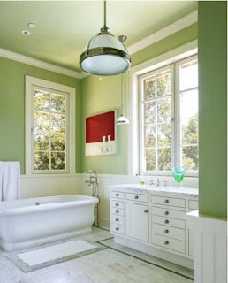 White And Green Bathroom Ideas Transitional Bathroom