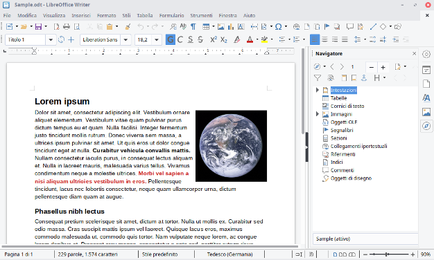 LibreOffice Writer - elaboratore di testi
