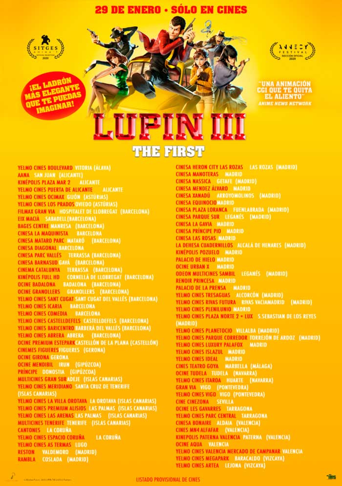 Lupin III: The First anime CGI film - Selecta Visión - cines