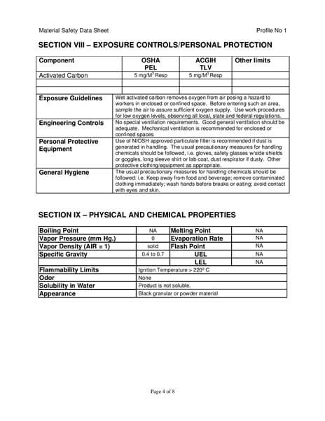 Material Safety Data Sheet (MSDS) Karbon Aktif Calgon CarbSorb 30