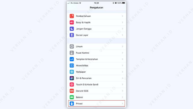 pengaturan privasi iphone