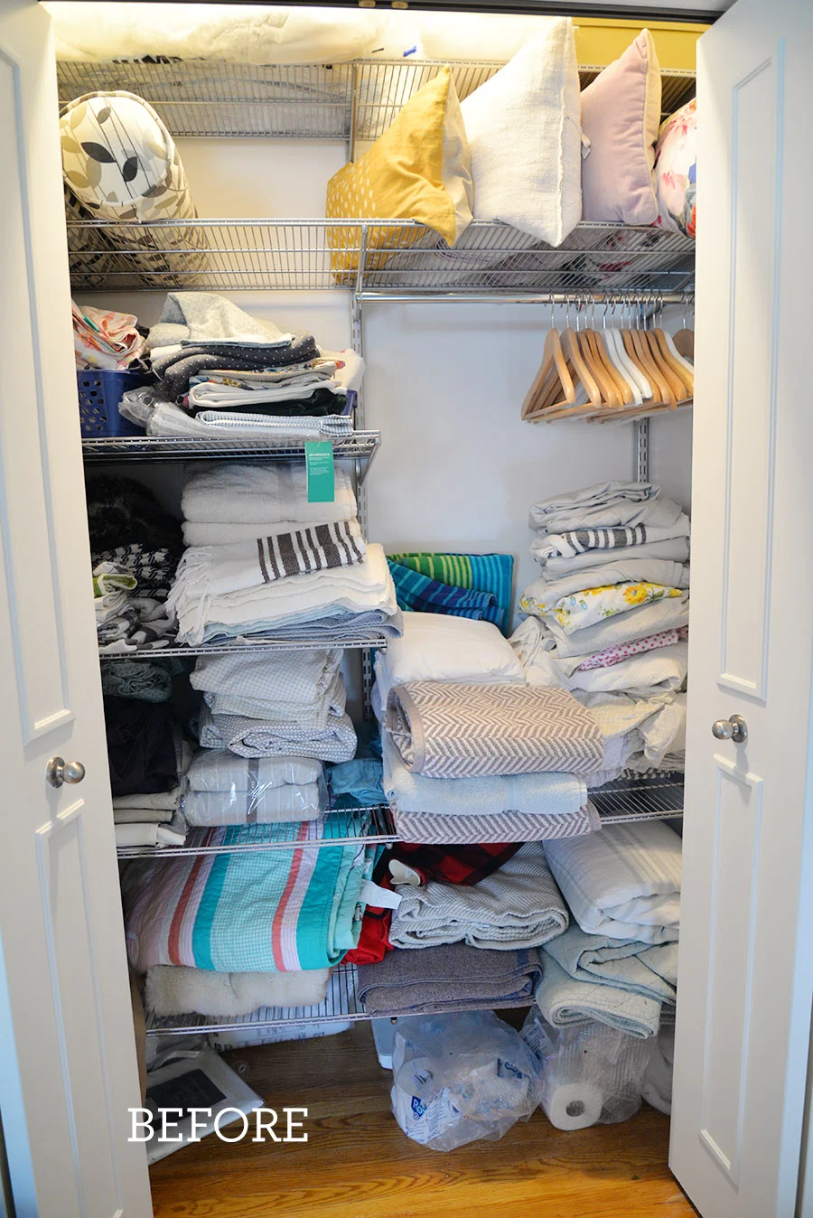 linen closet organization ideas, ideas for linen closet, how to store blankets, Ikea STUK organizers