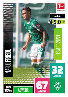 Werder Bremen alle 18 Basiskarten kompl inkl. 4 Specs Match Attax BL 20 21