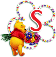 Abecedario Tintineante de Winnie the Pooh con Flores.