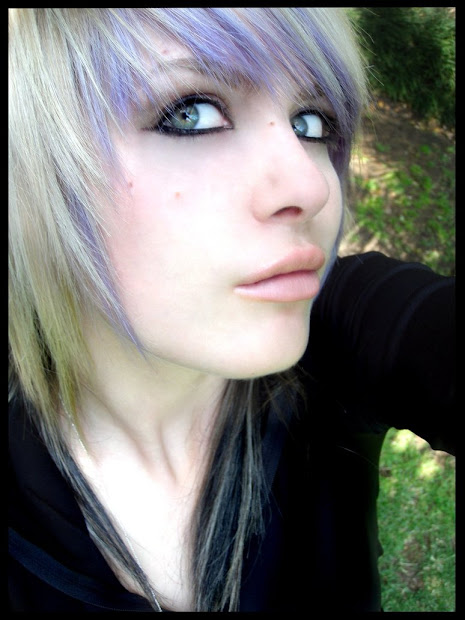 emo hairstyles girls purple
