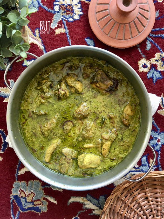 Chicken in Mint Coriander Yoghurt Sauce Hariyali Murgh Korma