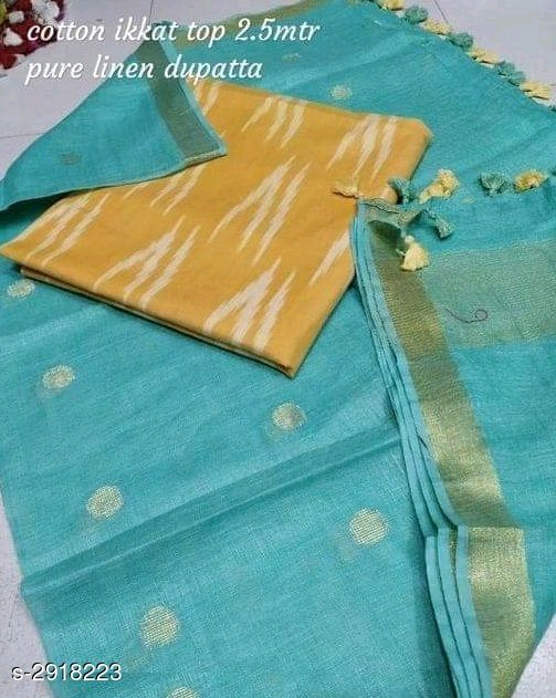 Suits : ikkat cotton*dupatta linen ₹1085/- free COD WhatsApp +919730930485