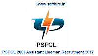 PSPCL 2800 Assistant Lineman Recruitment