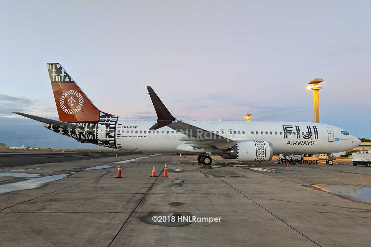 Hnl Rarebirds Fiji Airways Dq Fab Fiji Airways Is Taking Delivery Of Their First 737 Max 8 Tonight Dq Fab Island Kadavu C N 64307 L 7252 Making Its Flight From Bfi As
