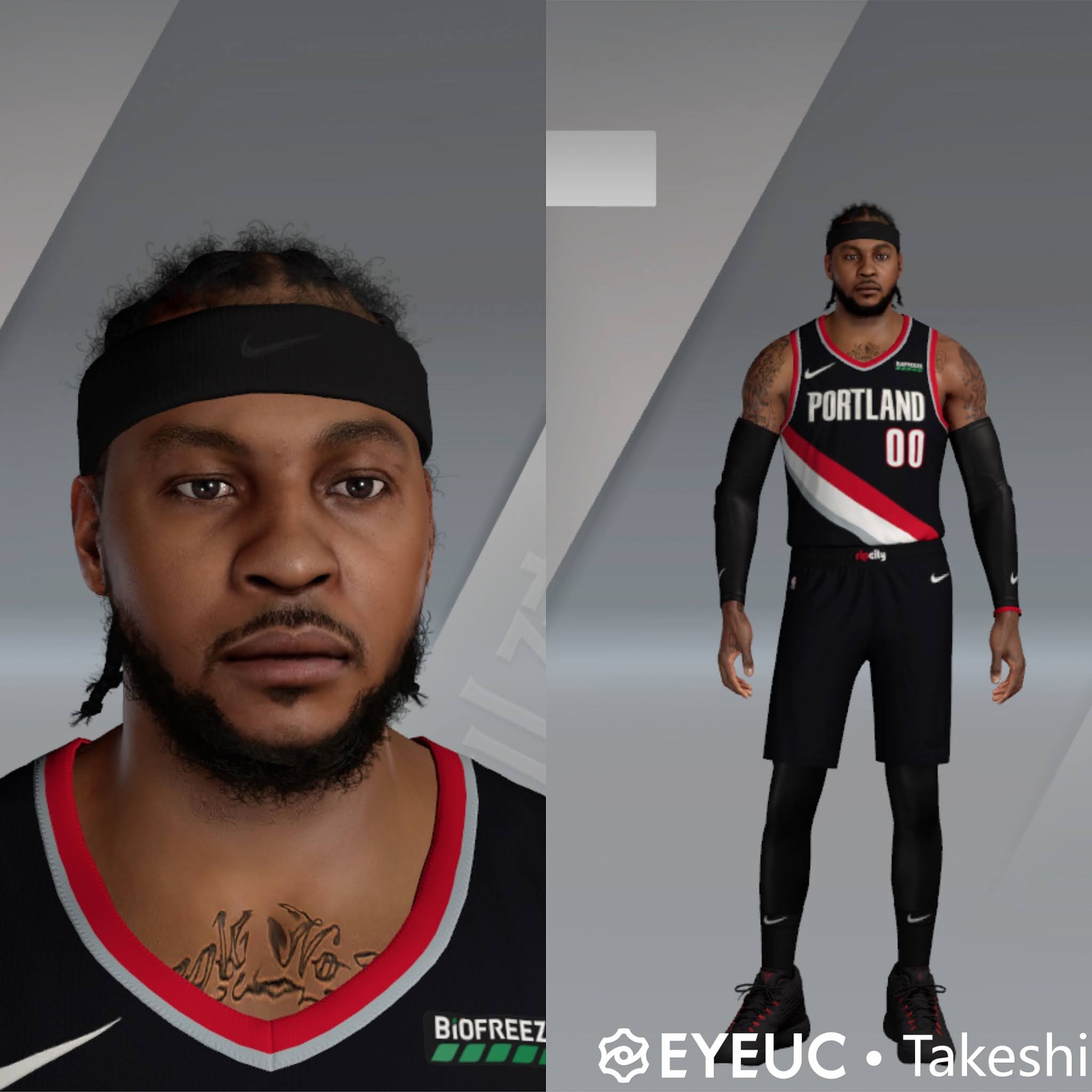 Carmelo Anthony Cyberface, Braid Hair and Body Model V2 by