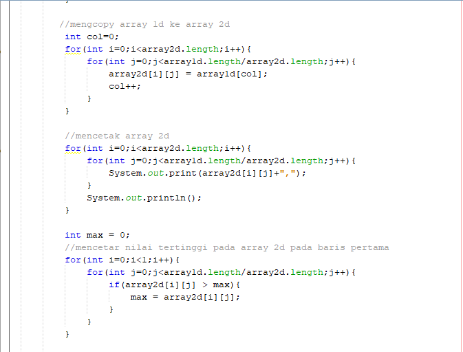 RIETECHN contoh program java array 1 dimensi 8 kolom dan