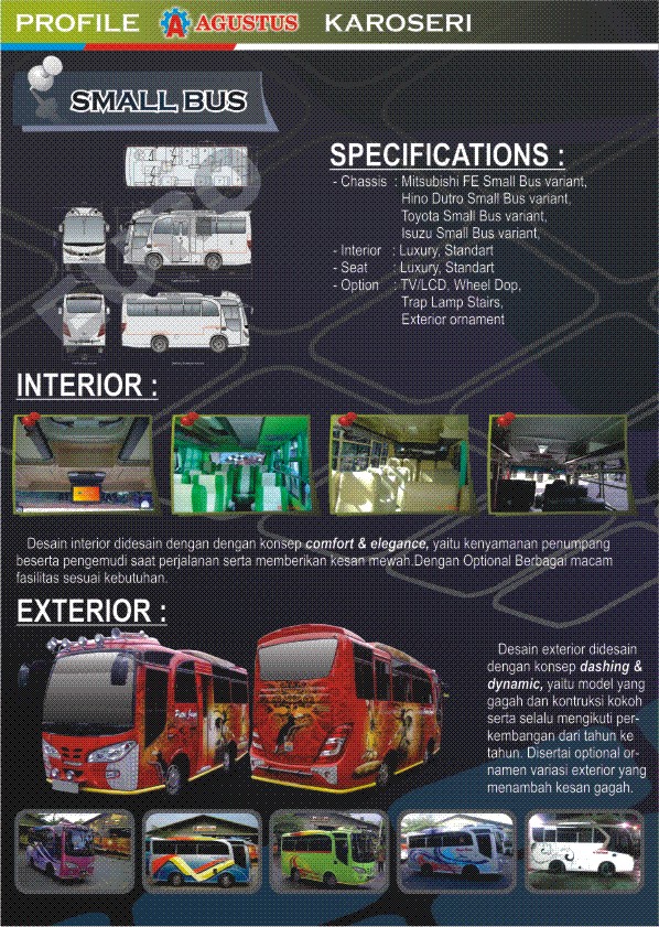 Karoseri Catur Bus: Brosur Karoseri AGUSTUS Magelang
