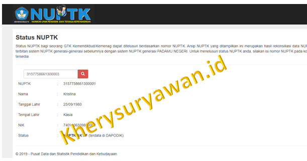 Cara Cetak Kartu NUPTK 2019/2020 - Kherysuryawan.id