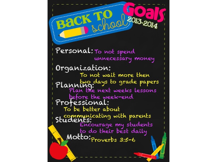 Rosie's Rambles Back to School Goals!