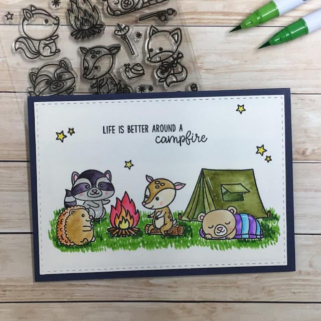 Sunny Studio Stamps: Critter Campout Customer Card by Lisa