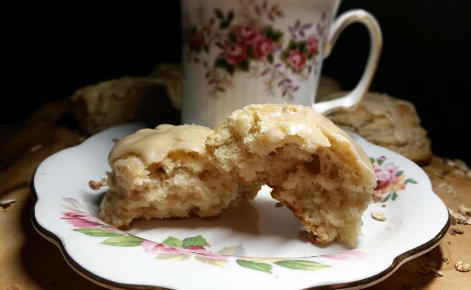 Thibeault's Table Oatmeal Scones with Maple Syrup Glaze