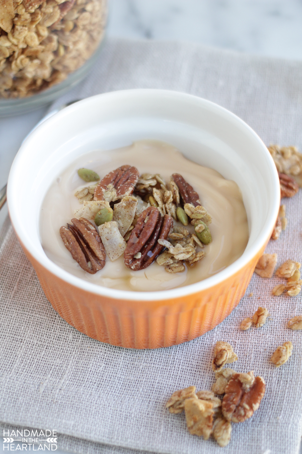 Candied Pecan Granola with Pumpkin Pie Yogurt