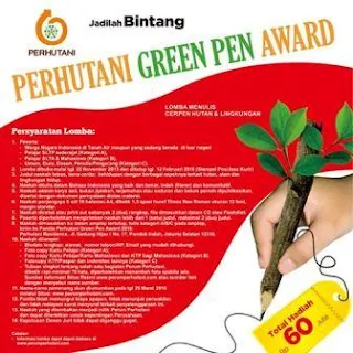 Lomba Menulis Cerpen Perhutani Green Pen Award 2016