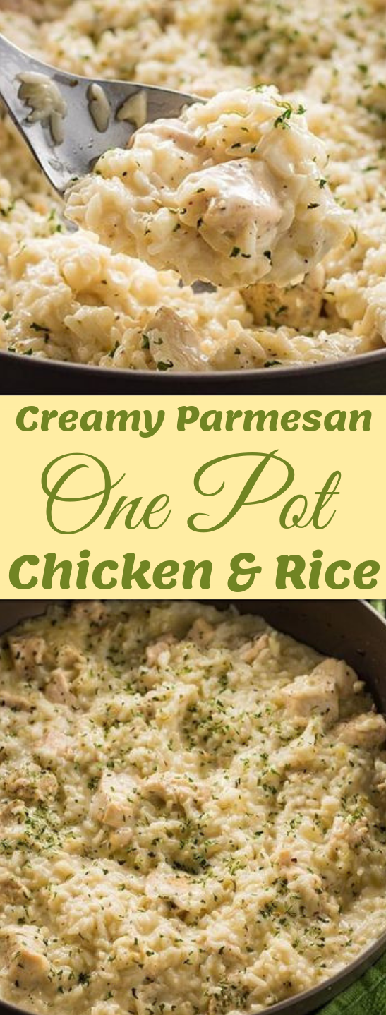CREAMY PARMESAN ONE POT CHICKEN AND RICE #rice #dinner