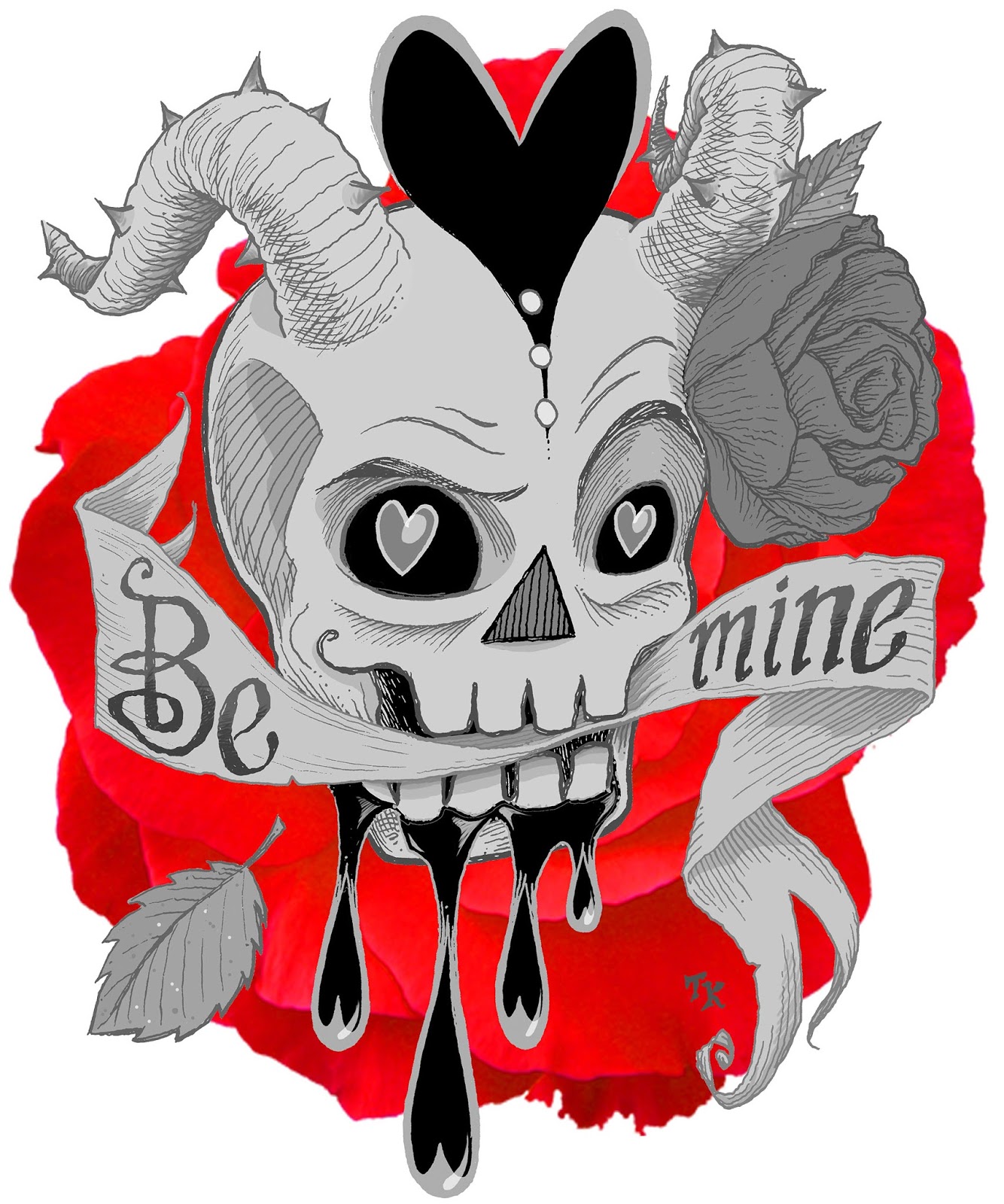 Dear Diary: T-SHIRTS : Valentine's Skull