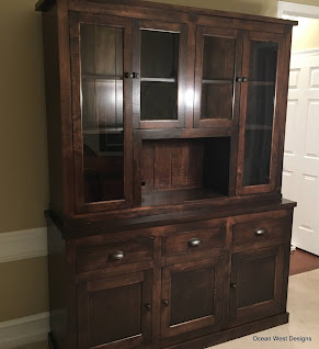 "NAPA VALLEY" French Buffet Hutch w/Glass Doors
