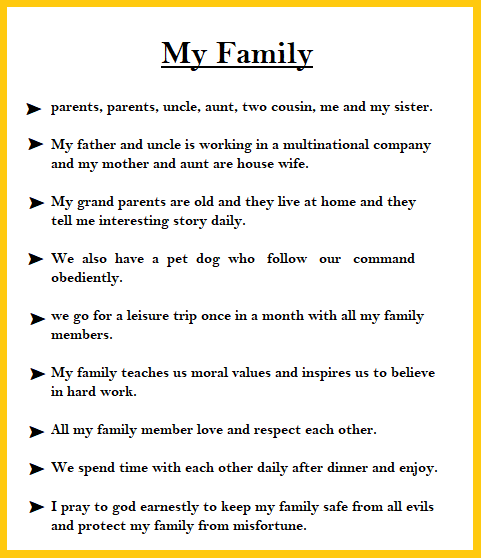 sample of essay about family