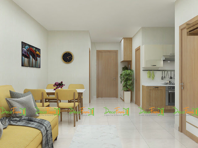 Nội thất phòng khách chung cư 70m2 - 2 phòng ngủ, chung cư Moonlight Residences Nội thất phòng khách chung cư 70m2 - 2 phòng ngủ, chung cư Moonlight Residences