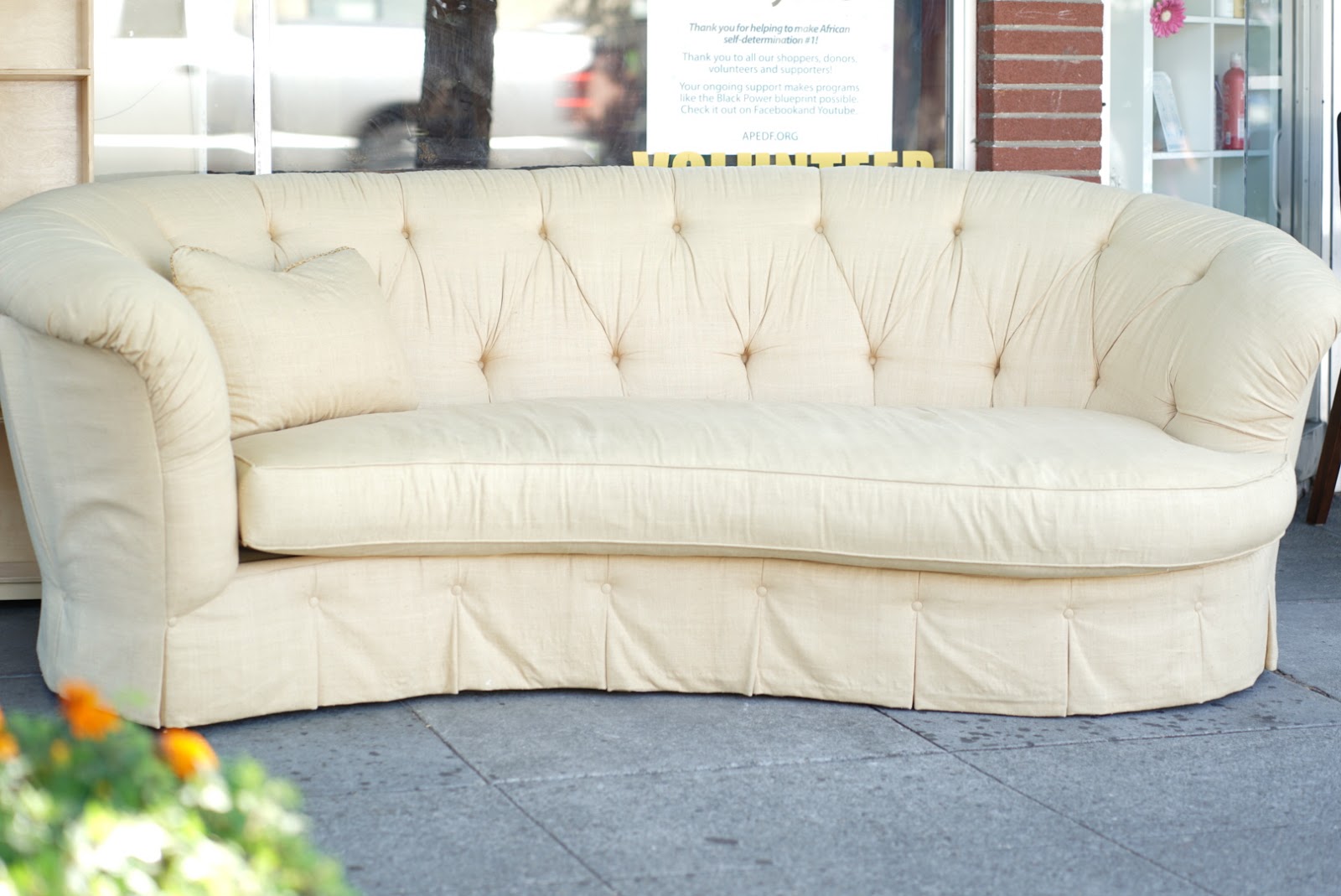 UHURU FURNITURE & COLLECTIBLES **SOLD** 30709 Tuscan Sun Linen Sofa