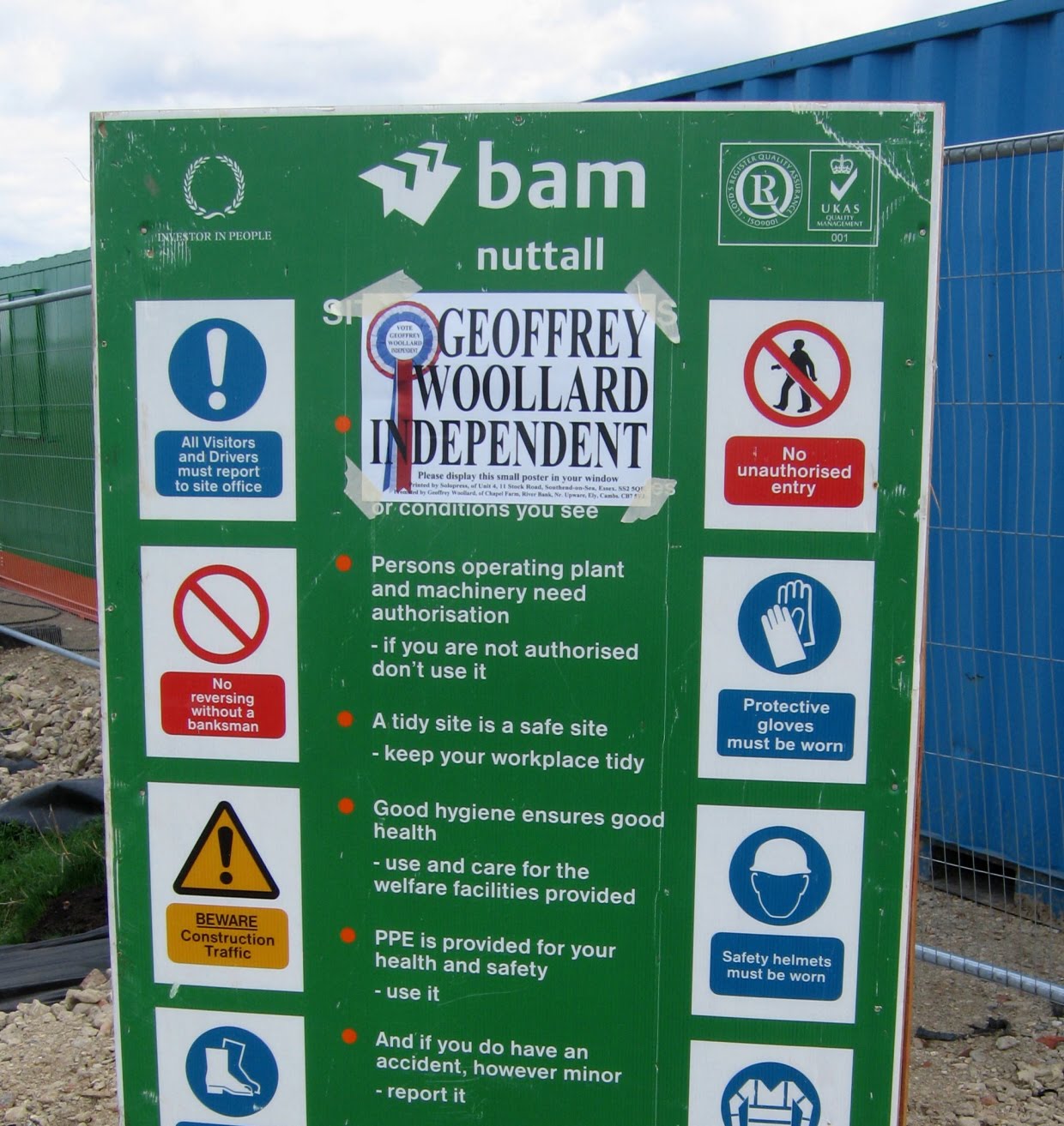 Construction Site Safety Information Notice Board