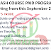 Crash Course Paid Program Starting from September 2021.