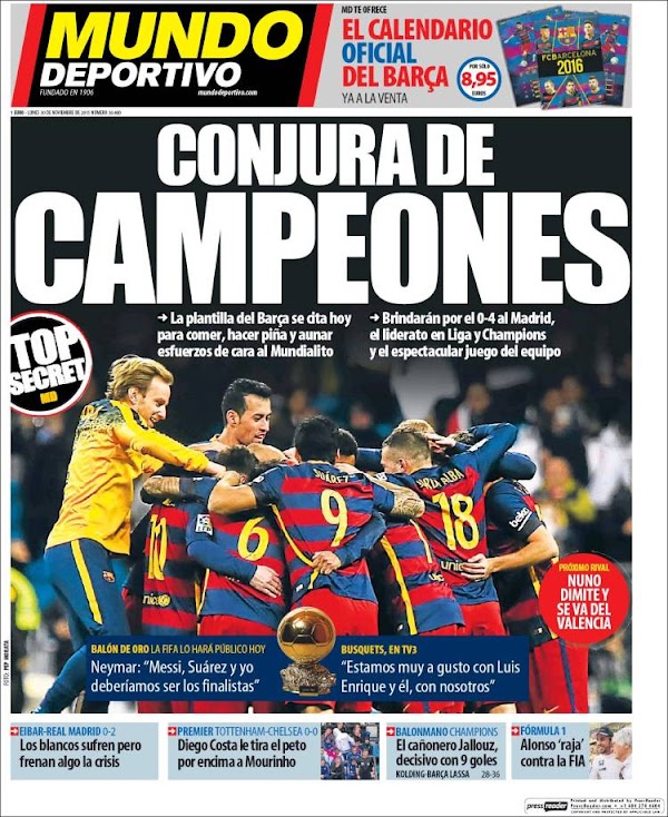 FC Barcelona, Mundo Deportivo: "Conjura de campeones"