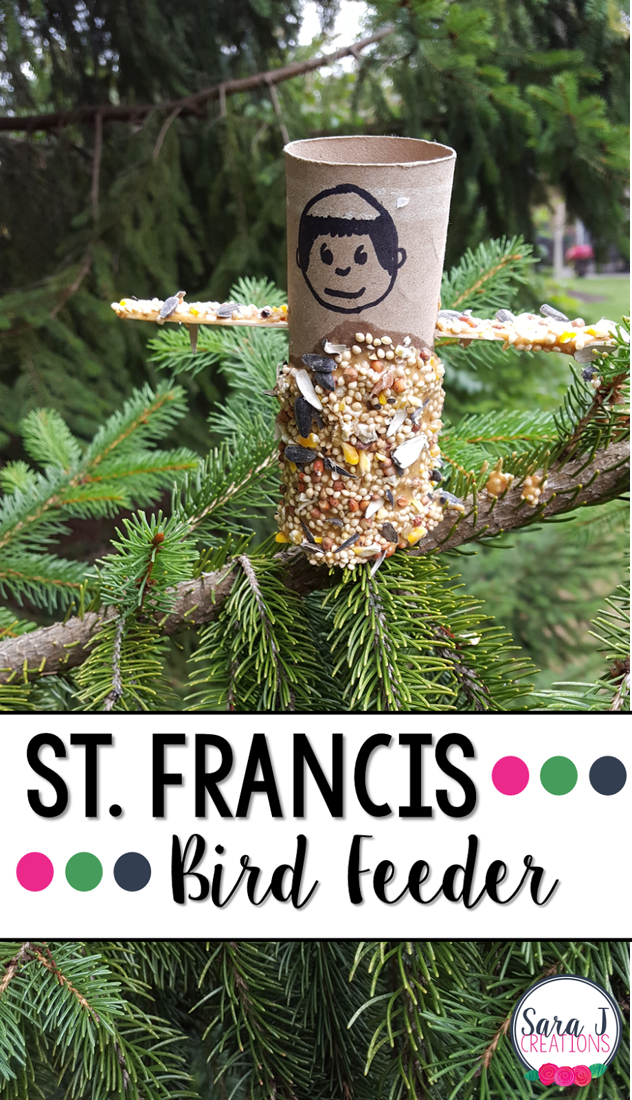 Super cute St. Francis of Assisi bird feeder craft. Great way to connect with God, nature and a favorite saint.