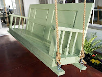 Porch swing made from doors