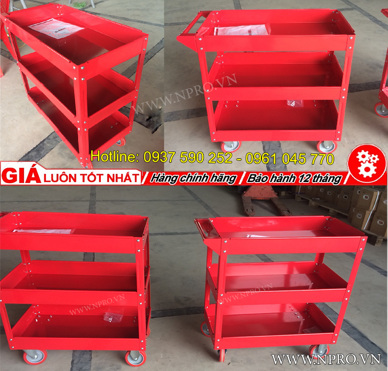 Xe đẩy dụng cụ 3 ngăn Npro Xe đẩy dụng cụ 3 ngăn Npro