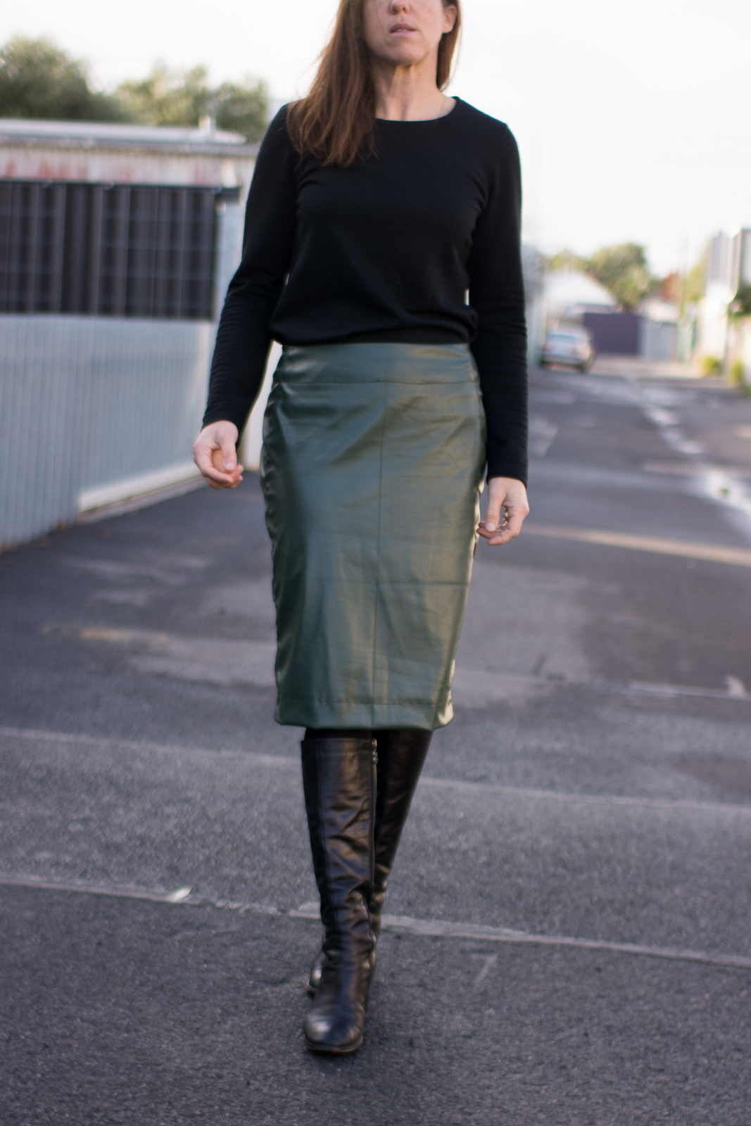 Bartacks and Singletrack: Pleather Pencil Skirt