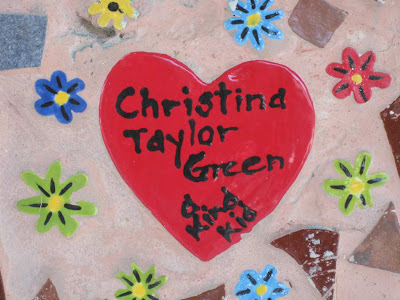 tile commemorating Christina-Taylor Green in mural at Drachman Montessori Magnet School