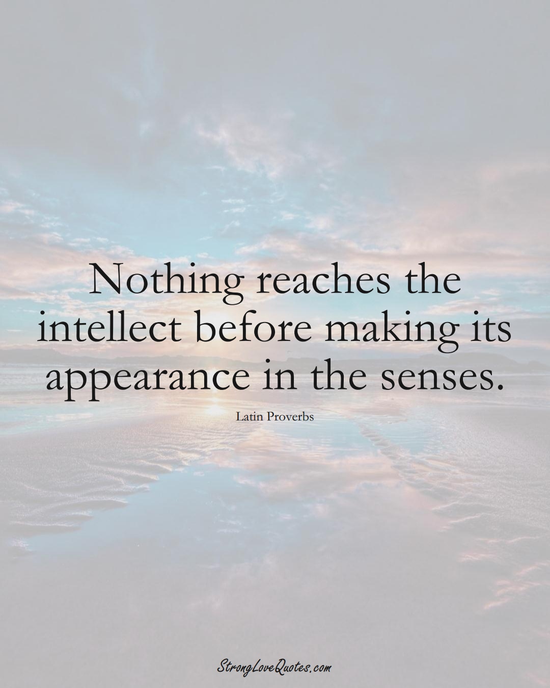 Nothing reaches the intellect before making its appearance in the senses. (Latin Sayings);  #aVarietyofCulturesSayings