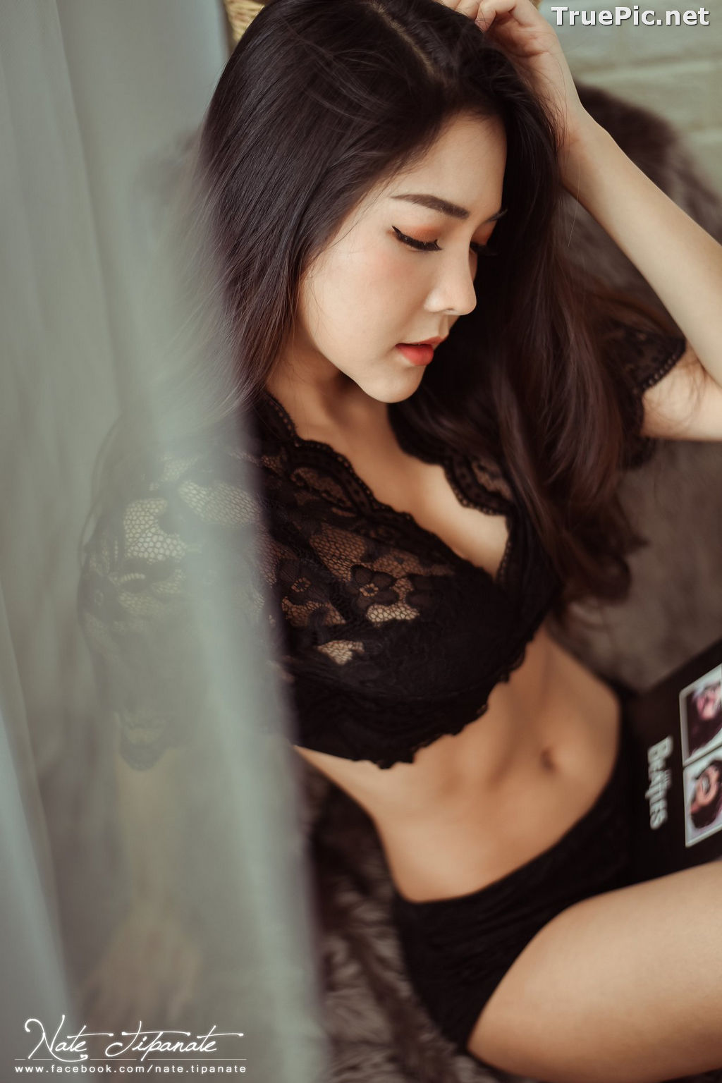 Image Thailand Model - Phitchamol Srijantanet - Black and White Lace Lingerie - TruePic.net - Picture-24