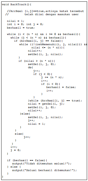 Blog Sahabat: Sudoku solve with Algoritma Backtracking