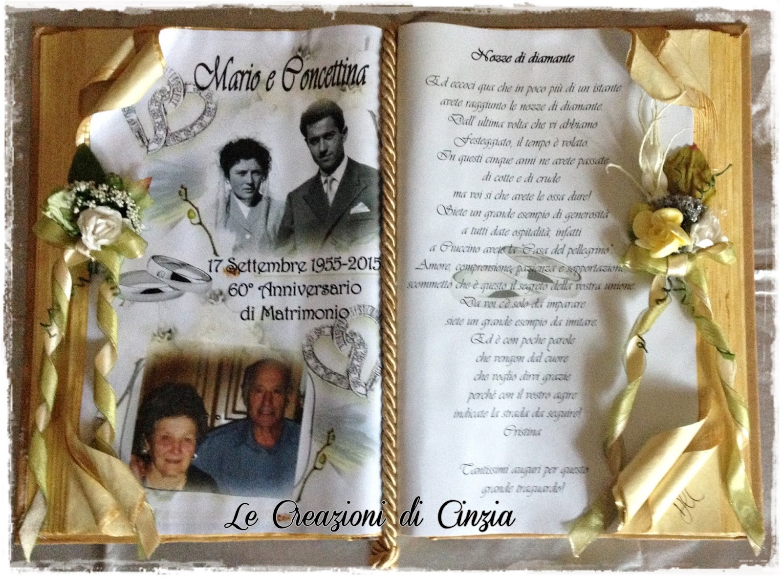 LE CREAZIONI DI CINZIA: Nozze di Diamante a Como