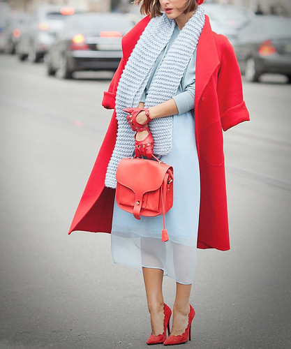 COLOUR COMBO: BABY BLUE AND RED - Miss Rich