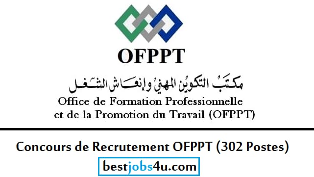 Concours de Recrutement OFPPT (302 Postes)