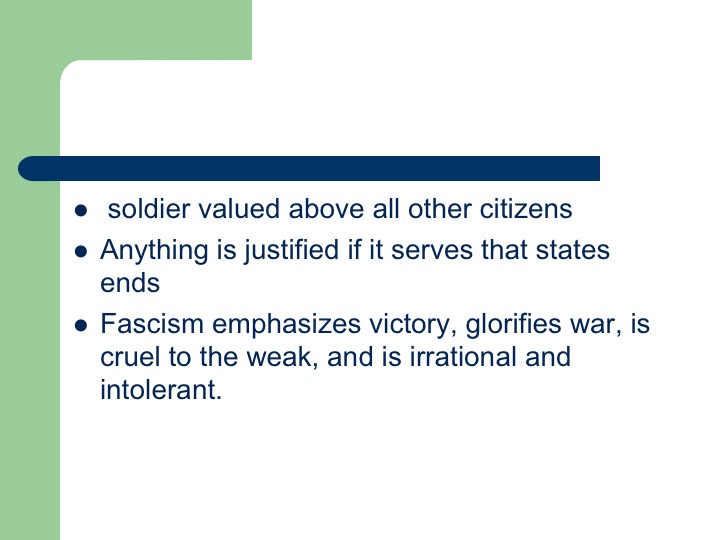 Mrs. Castillo's Global II Honors 2019/2010: rise of fascism notes