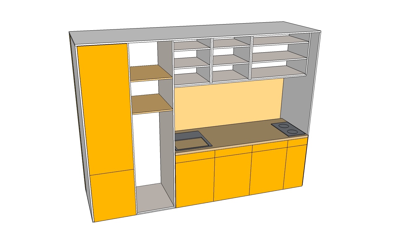 Home for Less: Avancement: bloc cuisine