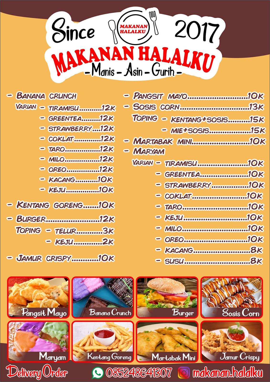 Contoh Daftar Menu